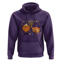Hanukkah Sufganiyah And Latke Lifting Menorah Hoodie Funny Holiday Gift - Wonder Print Shop