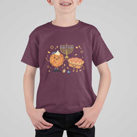 Hanukkah Sufganiyah And Latke Lifting Menorah T Shirt For Kid Funny Holiday Gift - Wonder Print Shop