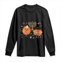 Hanukkah Sufganiyah And Latke Lifting Menorah Long Sleeve Shirt Funny Holiday Gift - Wonder Print Shop