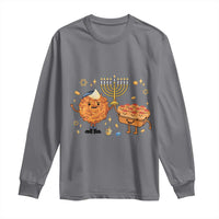 Hanukkah Sufganiyah And Latke Lifting Menorah Long Sleeve Shirt Funny Holiday Gift - Wonder Print Shop