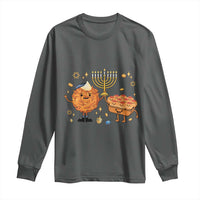 Hanukkah Sufganiyah And Latke Lifting Menorah Long Sleeve Shirt Funny Holiday Gift - Wonder Print Shop