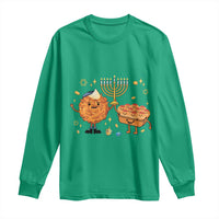 Hanukkah Sufganiyah And Latke Lifting Menorah Long Sleeve Shirt Funny Holiday Gift - Wonder Print Shop