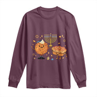 Hanukkah Sufganiyah And Latke Lifting Menorah Long Sleeve Shirt Funny Holiday Gift - Wonder Print Shop