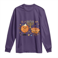 Hanukkah Sufganiyah And Latke Lifting Menorah Long Sleeve Shirt Funny Holiday Gift - Wonder Print Shop