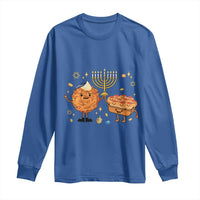 Hanukkah Sufganiyah And Latke Lifting Menorah Long Sleeve Shirt Funny Holiday Gift - Wonder Print Shop
