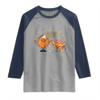 Hanukkah Sufganiyah And Latke Lifting Menorah Raglan Shirt Funny Holiday Gift - Wonder Print Shop