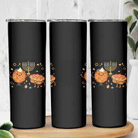 Hanukkah Sufganiyah And Latke Lifting Menorah Skinny Tumbler Funny Holiday Gift - Wonder Print Shop