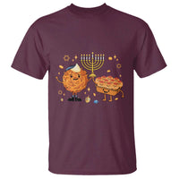 Hanukkah Sufganiyah And Latke Lifting Menorah T Shirt Funny Holiday Gift - Wonder Print Shop