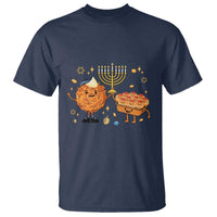 Hanukkah Sufganiyah And Latke Lifting Menorah T Shirt Funny Holiday Gift - Wonder Print Shop