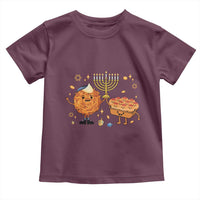 Hanukkah Sufganiyah And Latke Lifting Menorah Toddler T Shirt Funny Holiday Gift - Wonder Print Shop