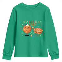 Hanukkah Sufganiyah And Latke Lifting Menorah Youth Sweatshirt Funny Holiday Gift - Wonder Print Shop