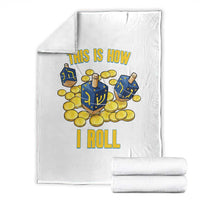 Funny Hanukkah Dreidel Throw Blanket This Is How I Roll Gift - Wonder Print Shop