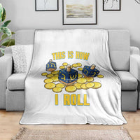 Funny Hanukkah Dreidel Throw Blanket This Is How I Roll Gift - Wonder Print Shop