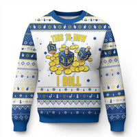 Funny Dreidel Hanukkah Ugly Sweater This Is How I Roll Gift - Wonder Print Shop
