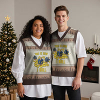 Funny Hanukkah Dreidel V-Neck Knit Sweater Vest This Is How I Roll Gift - Wonder Print Shop