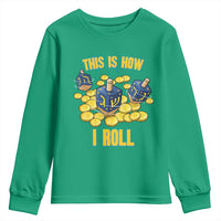 Funny Hanukkah Dreidel Youth Sweatshirt This Is How I Roll Gift - Wonder Print Shop