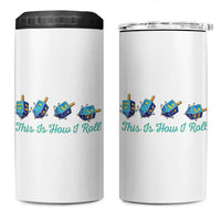 Hanukkah Dreidel 4 in 1 Can Cooler Tumbler This Is How I Roll Jewish Holiday Gift - Wonder Print Shop