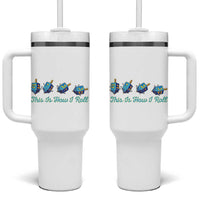 Hanukkah Dreidel Tumbler With Handle This Is How I Roll Jewish Holiday Gift - Wonder Print Shop