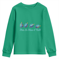 Hanukkah Dreidel Youth Sweatshirt This Is How I Roll Jewish Holiday Gift - Wonder Print Shop