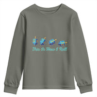 Hanukkah Dreidel Youth Sweatshirt This Is How I Roll Jewish Holiday Gift - Wonder Print Shop