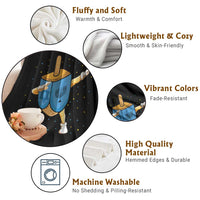 Funny Hanukkah Dreidel Dabbing Holiday Gift Throw Blanket - Wonder Print Shop