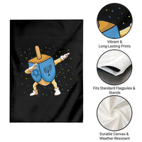 Funny Hanukkah Dreidel Dabbing Holiday Gift Garden Flag - Wonder Print Shop