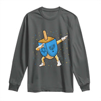 Funny Hanukkah Dreidel Dabbing Holiday Gift Long Sleeve Shirt - Wonder Print Shop