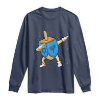 Funny Hanukkah Dreidel Dabbing Holiday Gift Long Sleeve Shirt - Wonder Print Shop