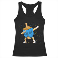Funny Hanukkah Dreidel Dabbing Holiday Gift Racerback Tank Top - Wonder Print Shop