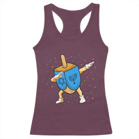 Funny Hanukkah Dreidel Dabbing Holiday Gift Racerback Tank Top - Wonder Print Shop
