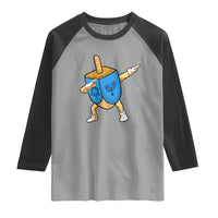 Funny Hanukkah Dreidel Dabbing Holiday Gift Raglan Shirt - Wonder Print Shop