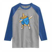 Funny Hanukkah Dreidel Dabbing Holiday Gift Raglan Shirt - Wonder Print Shop