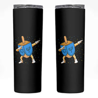 Funny Hanukkah Dreidel Dabbing Holiday Gift Skinny Tumbler - Wonder Print Shop