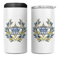 Hanukkah Flower Menorah Star Of David 4 in 1 Can Cooler Tumbler Gift For Women - Wonder Print Shop