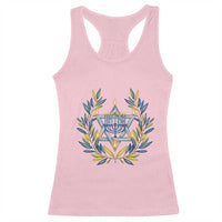 Hanukkah Flower Menorah Star Of David Racerback Tank Top Gift For Women - Wonder Print Shop