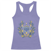 Hanukkah Flower Menorah Star Of David Racerback Tank Top Gift For Women - Wonder Print Shop
