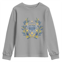 Hanukkah Flower Menorah Star Of David Youth Sweatshirt Gift For Women - Wonder Print Shop