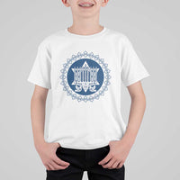 Hanukkah Vintage Menorah Peace Doves T Shirt For Kid Festival Of Lights Gift - Wonder Print Shop