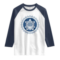 Hanukkah Vintage Menorah Peace Doves Raglan Shirt Festival Of Lights Gift - Wonder Print Shop