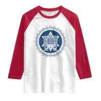 Hanukkah Vintage Menorah Peace Doves Raglan Shirt Festival Of Lights Gift - Wonder Print Shop