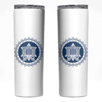 Hanukkah Vintage Menorah Peace Doves Skinny Tumbler Festival Of Lights Gift - Wonder Print Shop