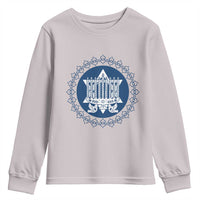 Hanukkah Vintage Menorah Peace Doves Youth Sweatshirt Festival Of Lights Gift - Wonder Print Shop