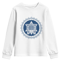 Hanukkah Vintage Menorah Peace Doves Youth Sweatshirt Festival Of Lights Gift - Wonder Print Shop