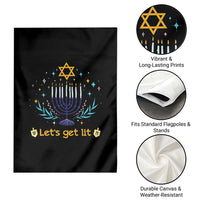 Funny Hanukkah Garden Flag Lets Get Lit Jewish Holiday Gift - Wonder Print Shop