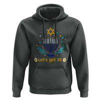 Funny Hanukkah Hoodie Lets Get Lit Jewish Holiday Gift - Wonder Print Shop