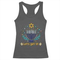 Funny Hanukkah Racerback Tank Top Lets Get Lit Jewish Holiday Gift - Wonder Print Shop