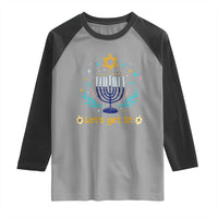 Funny Hanukkah Raglan Shirt Lets Get Lit Jewish Holiday Gift - Wonder Print Shop