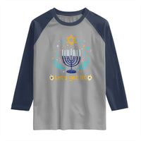 Funny Hanukkah Raglan Shirt Lets Get Lit Jewish Holiday Gift - Wonder Print Shop