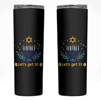 Funny Hanukkah Skinny Tumbler Lets Get Lit Jewish Holiday Gift - Wonder Print Shop