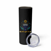 Funny Hanukkah Skinny Tumbler Lets Get Lit Jewish Holiday Gift - Wonder Print Shop